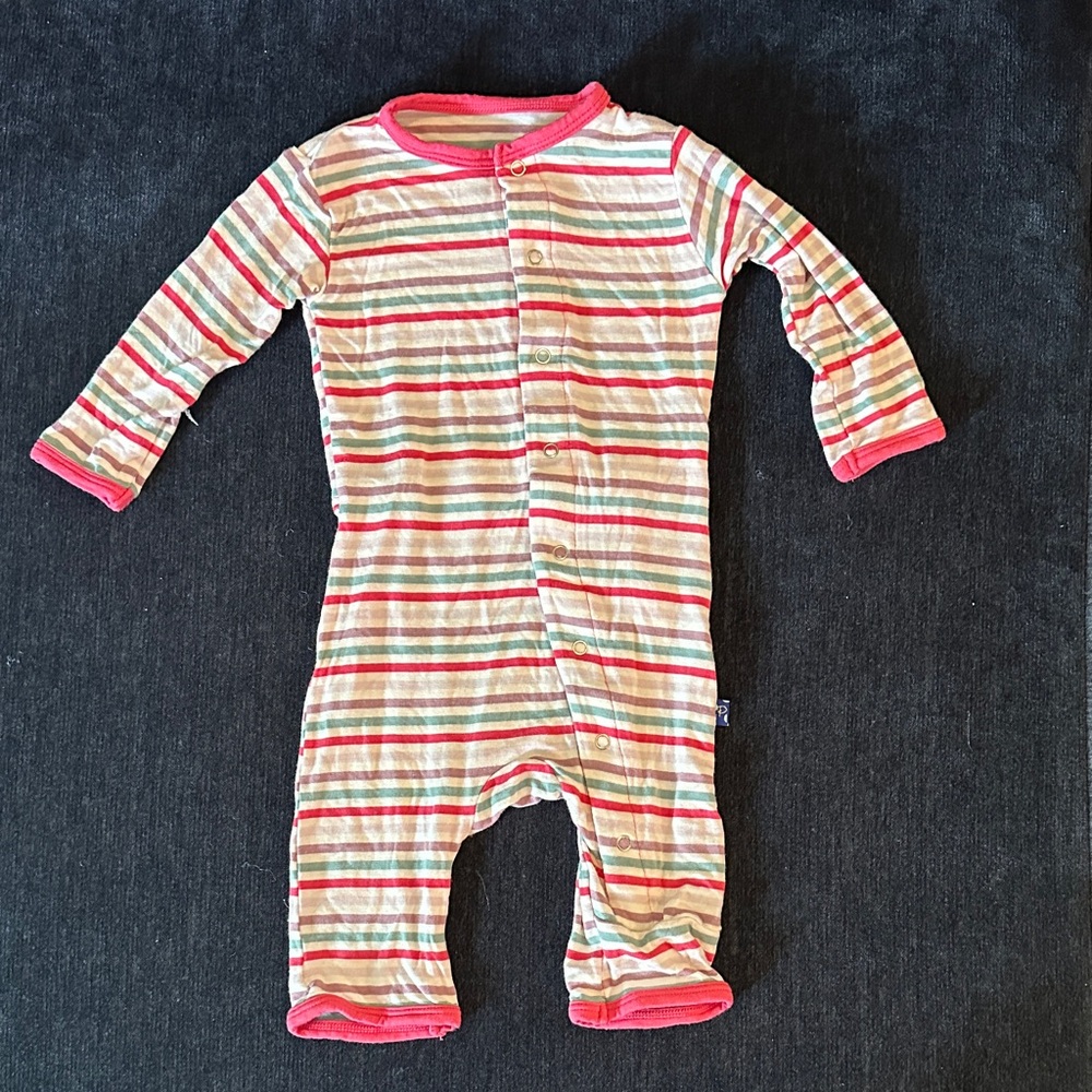 Kickee Pants Pink/ Purple Striped Pajama 0-3 months